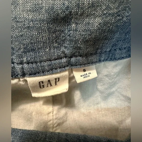 GAP Chambray Wrap Midi Skirt Small Light Blue Denim Look Casual Summer - Picture 3 of 8